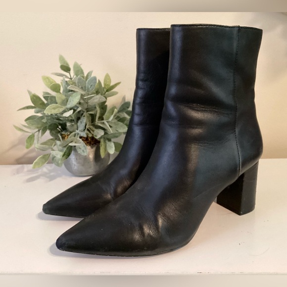 J. Crew Black Heeled Leather Upper & Leather Lined Ankle Boots - Picture 3 of 8